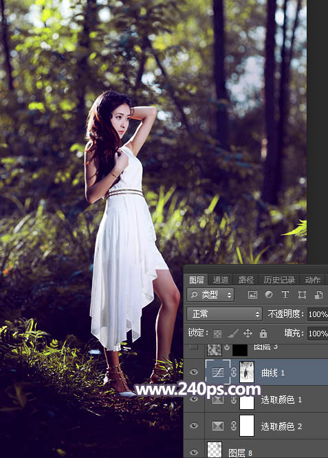 Photoshop���Ƴ�Ψ��������ɫ���ɭ������ͼƬ