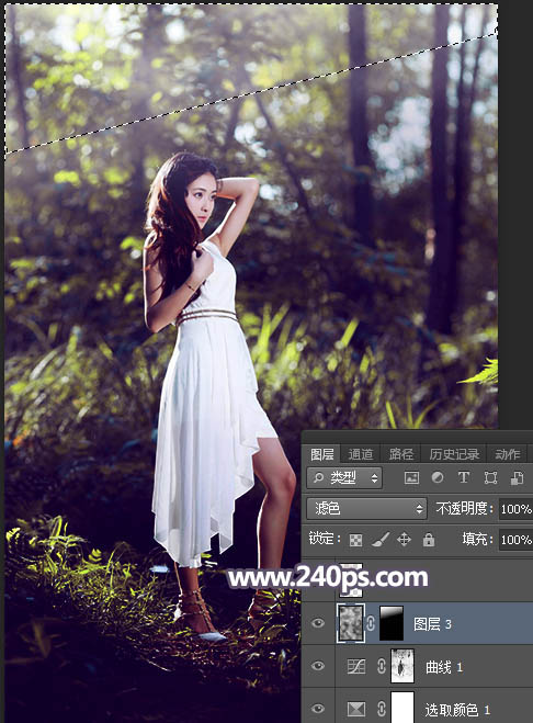 Photoshop���Ƴ�Ψ��������ɫ���ɭ������ͼƬ