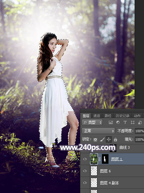 Photoshop���Ƴ�Ψ��������ɫ���ɭ������ͼƬ