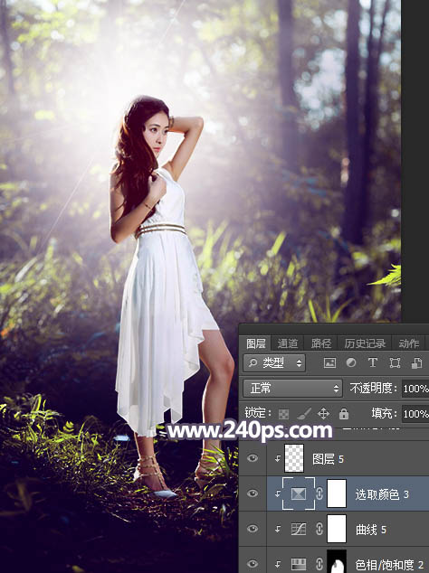 Photoshop���Ƴ�Ψ��������ɫ���ɭ������ͼƬ