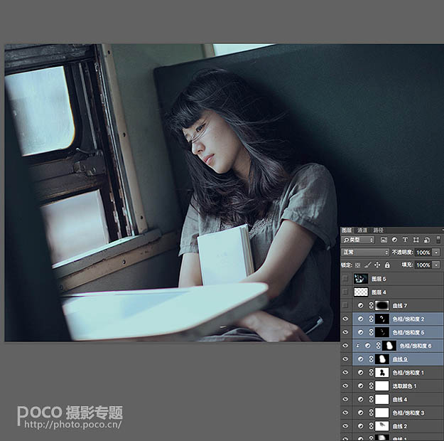 如何使用Photoshop将美女图片转为偏冷的影视画面效果