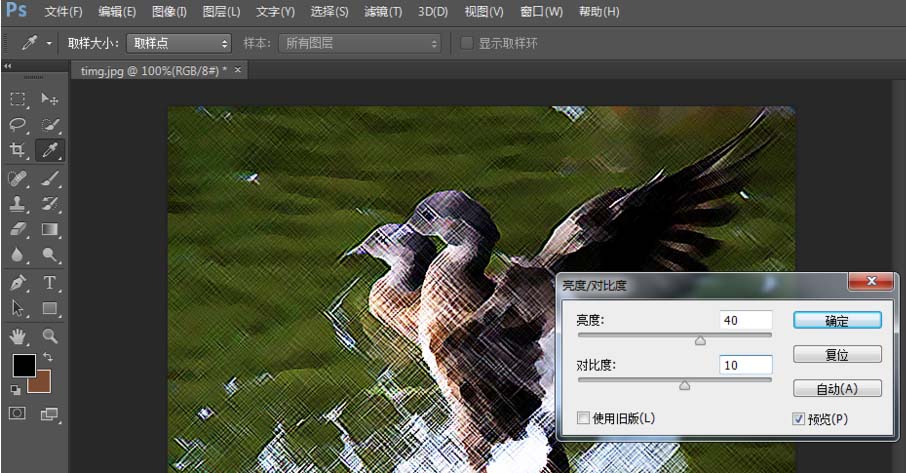 ps cs6怎么给照片添加阴影线效果?