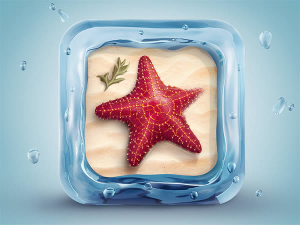 Photoshop结合C4D绘制超赞的3D海星图标教程”