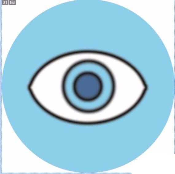 ps怎么画一只蓝色的眼睛图标?