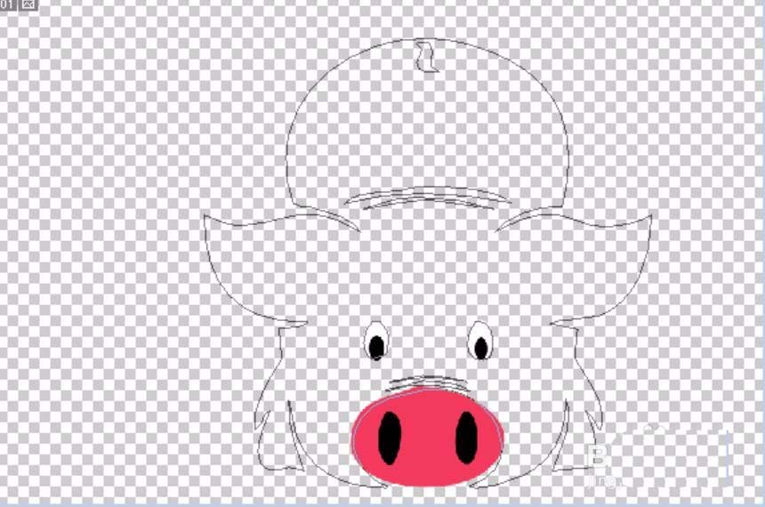 ps怎么画一头黑色的小猪?
