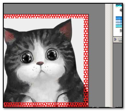 PS照片怎么添加红色剪纸效果的边框?