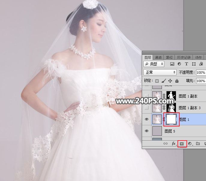 ps完美抠图快速抠出背景淡色的婚纱人物图片教程