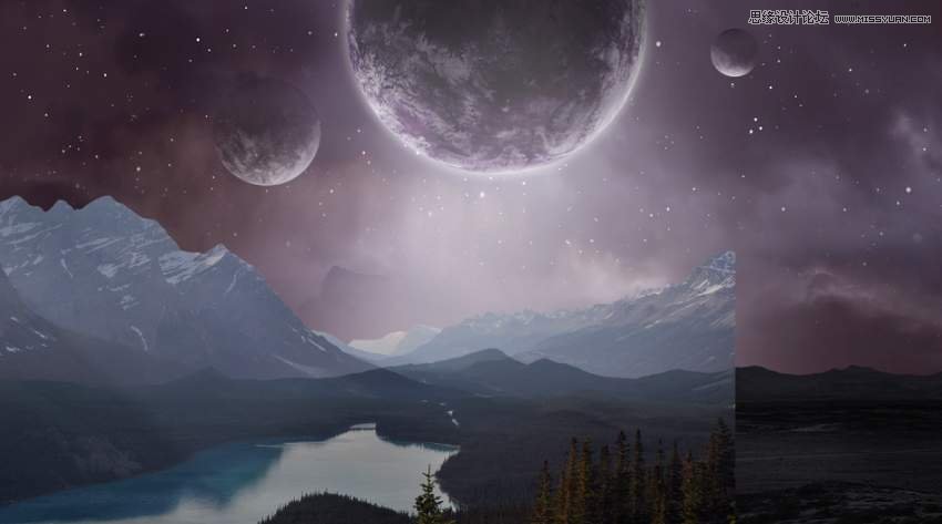 Photoshop合成科幻唯美的宇宙星空风景图教程