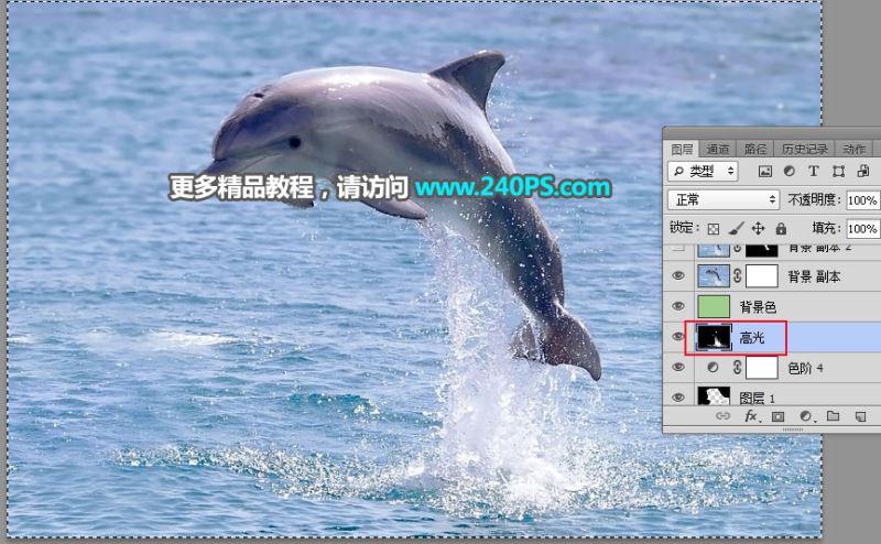 ps完美抠图快速抠出跃出水面的海豚图片教程