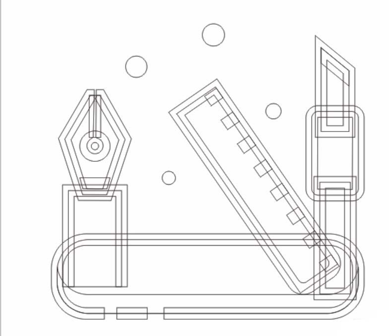 ps怎么手绘文具标志? ps绘制文具图形的教程