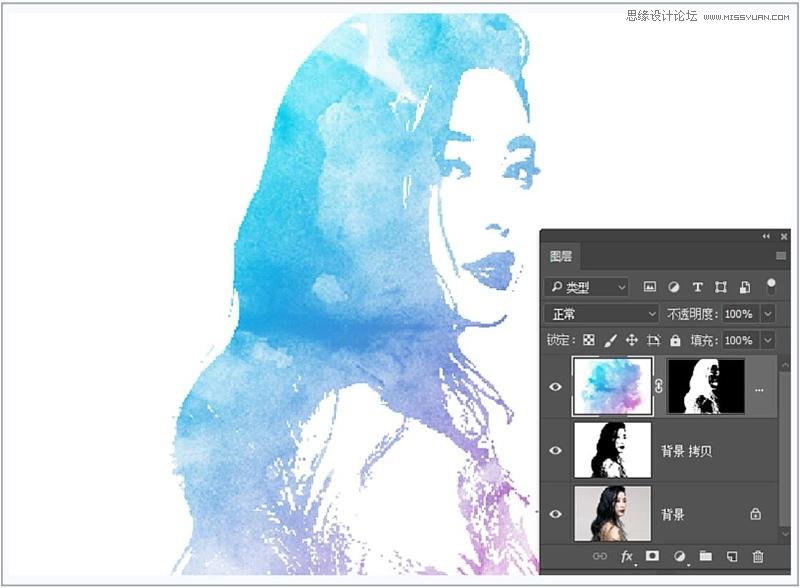 Photoshop给普通照片制作出炫彩的水彩画人像效果教程