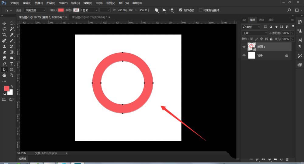 PS怎么绘制三维立体的圆环?