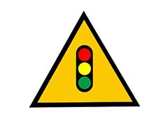 ps怎么设计注意信号灯的交通标志警告牌?