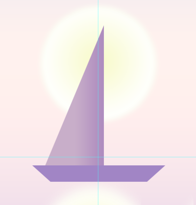 ps怎么手绘扁平化的海上明月帆船插画? ps小清新插画的设计思路