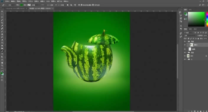 PS创意合成制作西瓜茶壶图解教程