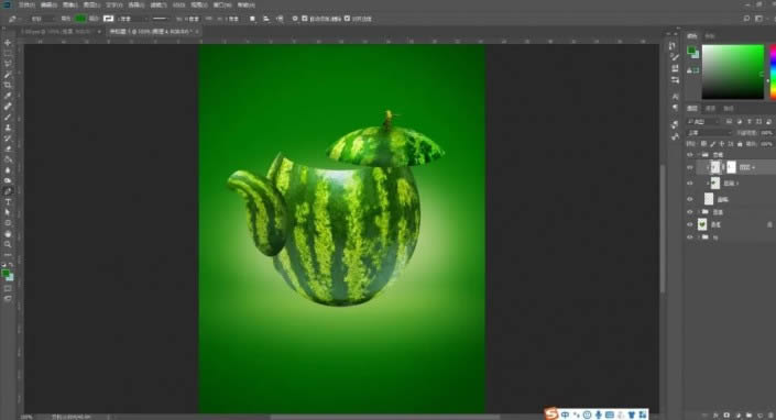 PS创意合成制作西瓜茶壶图解教程