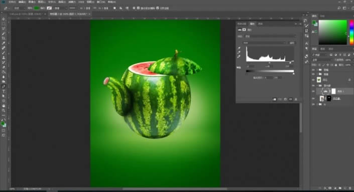PS创意合成制作西瓜茶壶图解教程