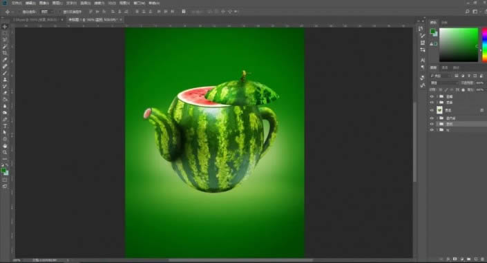 PS创意合成制作西瓜茶壶图解教程