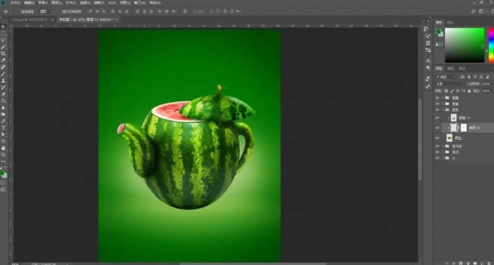PS创意合成制作西瓜茶壶图解教程