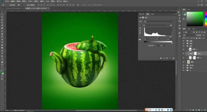 PS创意合成制作西瓜茶壶图解教程