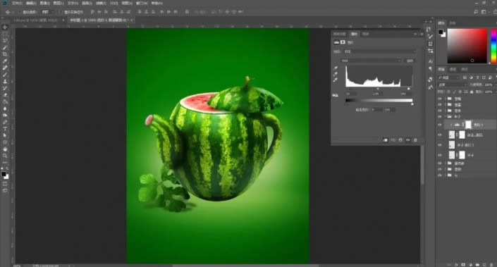 PS创意合成制作西瓜茶壶图解教程