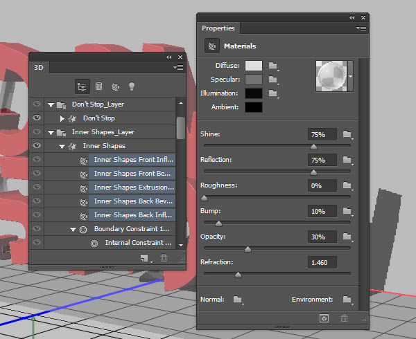 PS教程 如何使用3D功能制作橡胶和玻璃质感的3D立体字效呢