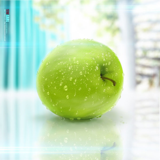 如何绘制一个青苹果?用PS鼠绘一个新鲜的青苹果教程