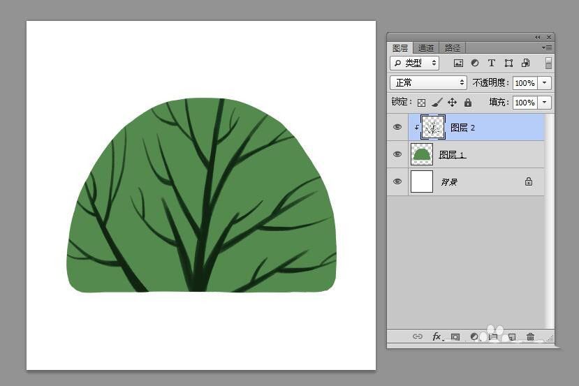 ps怎么手绘简单灌木植物素材? ps画灌木植物矢量图的技巧