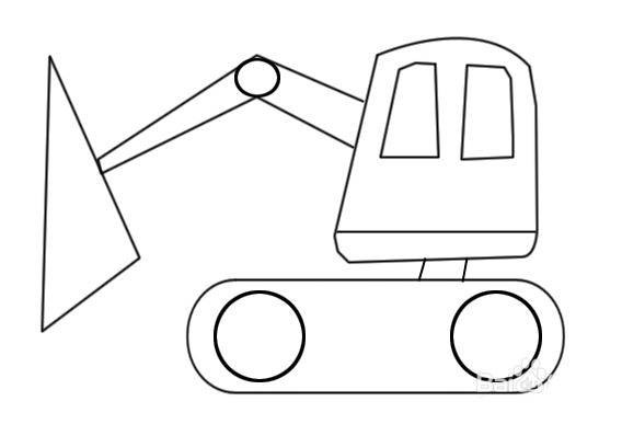 ps 挖掘机简单画法怎么画? ps手绘简笔画挖掘机的技巧