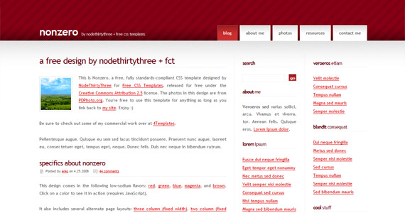 nonzero-xhtml-css-template
