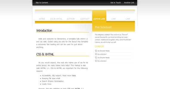 clementine-xhtml-css-template