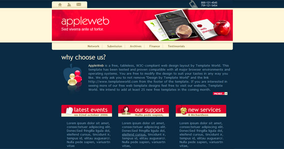 appleweb-xhtml-css-template