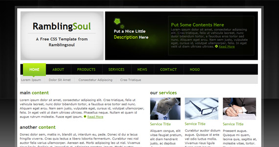 green-rambling-soul-xhtml-css-模板