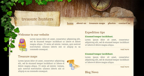 treasure-hunters-xhtml-css-模板